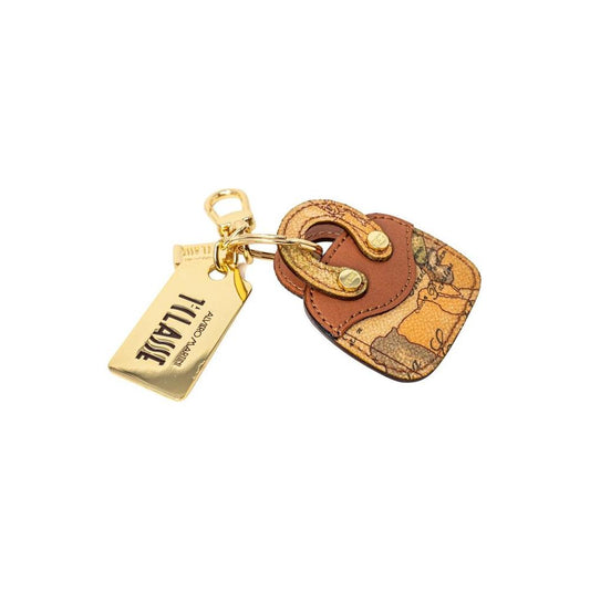 Alviero Martini Prima Classe Beige Leather Keychain