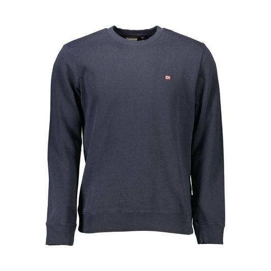 Napapijri Blue Cotton Men Sweater Napapijri Dark Slate Gray