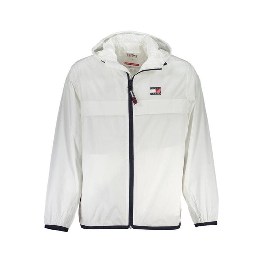 Tommy Hilfiger White Polyamide Men Jacket Tommy Hilfiger Light Gray