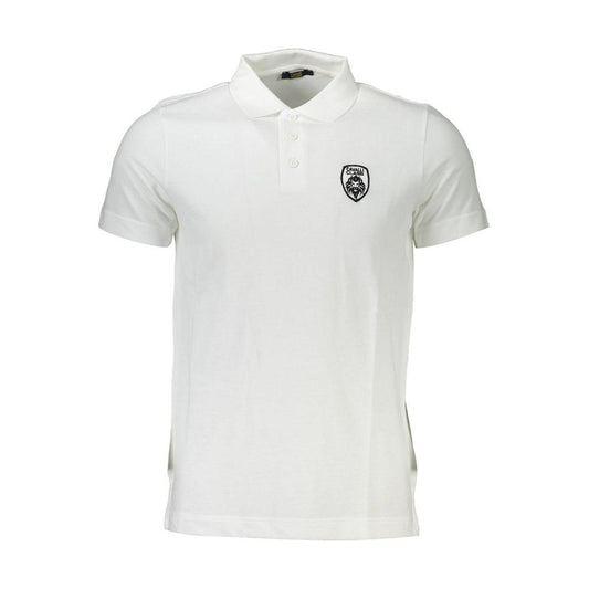 Cavalli Class White Cotton Men Polo Cavalli Class Light Gray