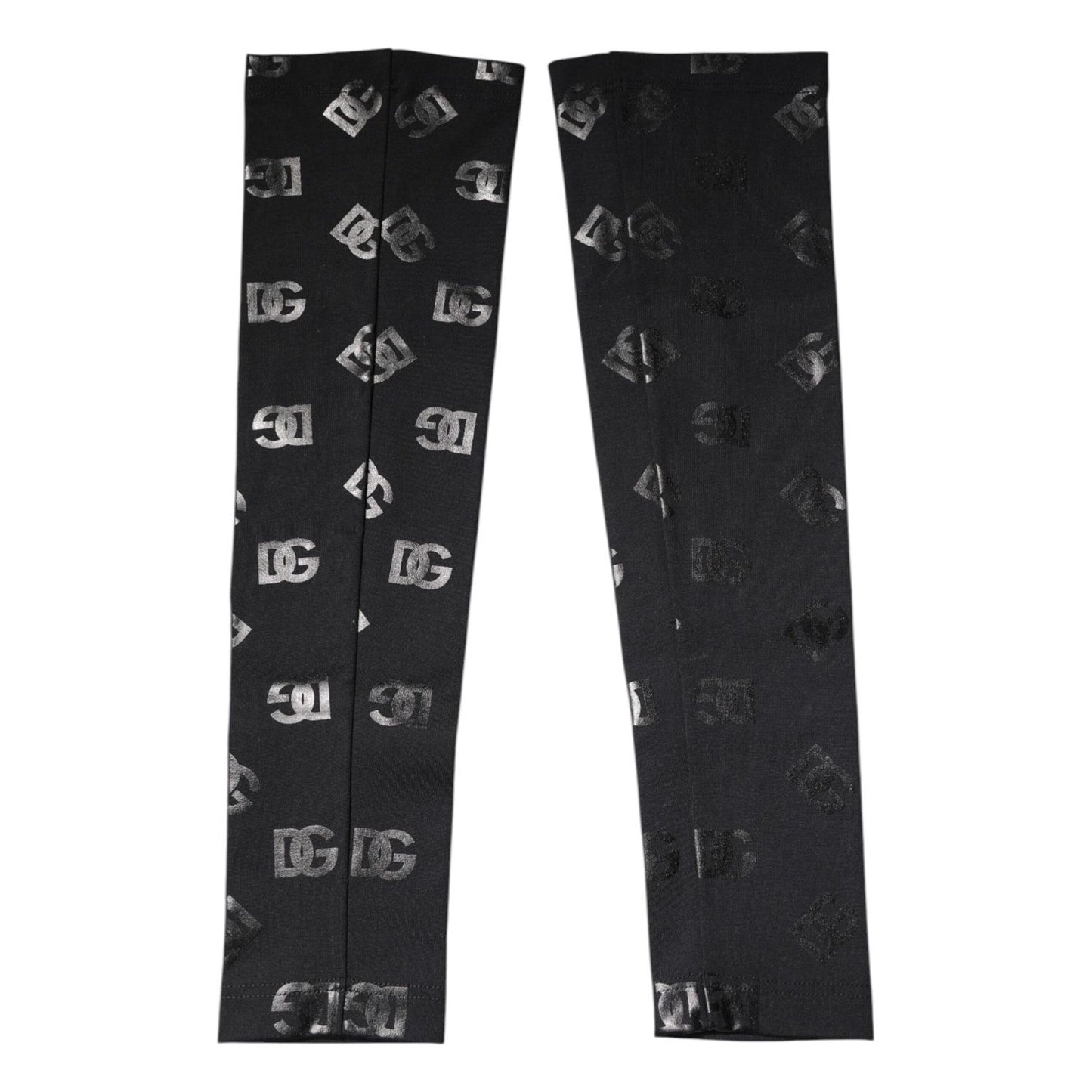 Dolce & Gabbana Black DG Logo Monogram Wool Stretch Arm Sleeves