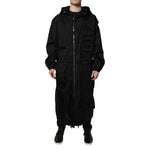 Dolce & Gabbana Black Hooded Long Men Windbreaker Jacket