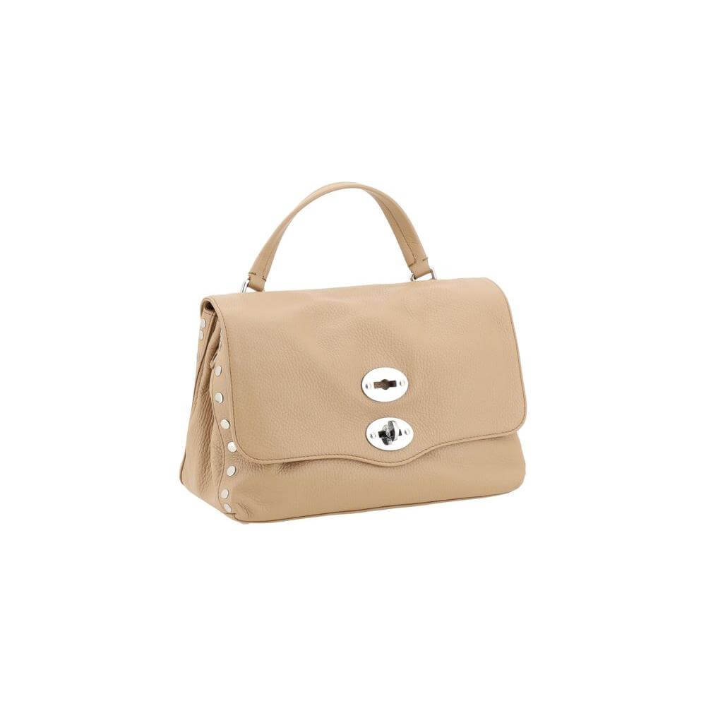 Front view with bag zipped and handles upright.