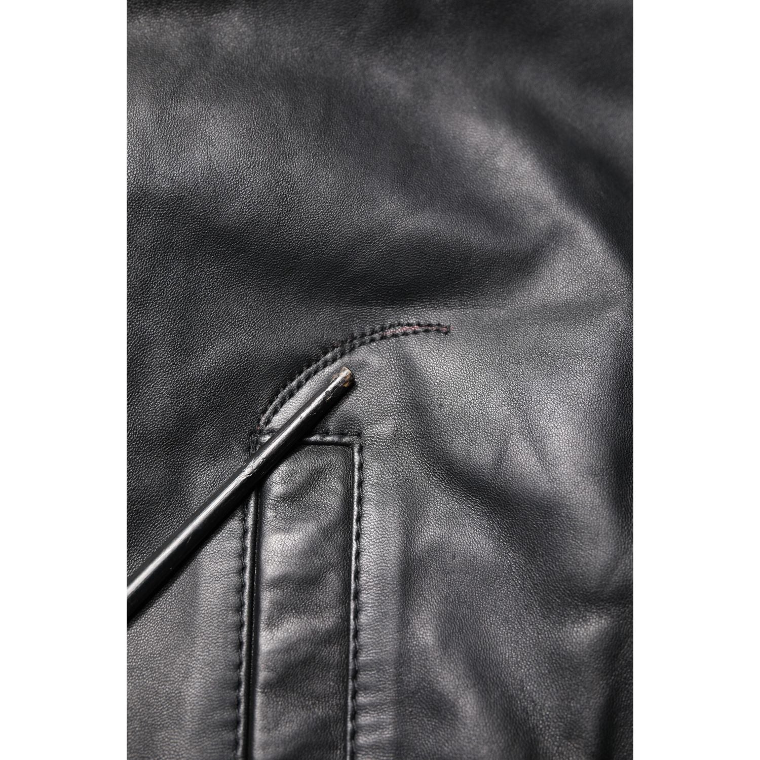 Dolce & Gabbana Black Lambskin Leather Full Zip Biker Jacket