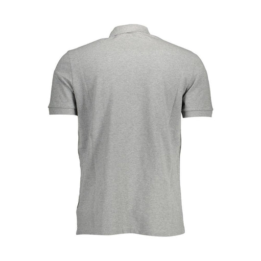 Napapijri Gray Cotton Men Polo Shirt Napapijri Dark Gray