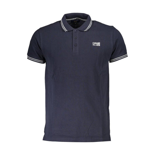 Cavalli Class Blue Cotton Polo Shirt Cavalli Class Dark Slate Gray