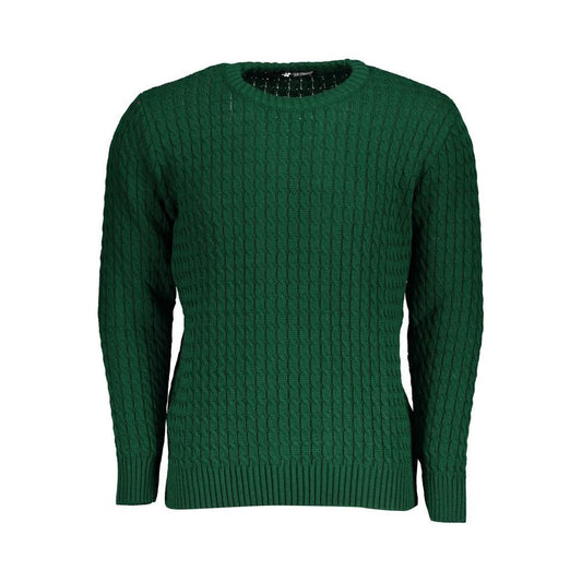 U.S. Grand Polo Twist-Knit Green Crew Neck Sweater U.S. Grand Polo Dark Slate Gray