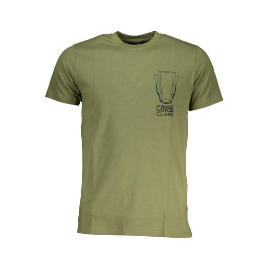 Cavalli Class Green Cotton T-Shirt Cavalli Class Dim Gray