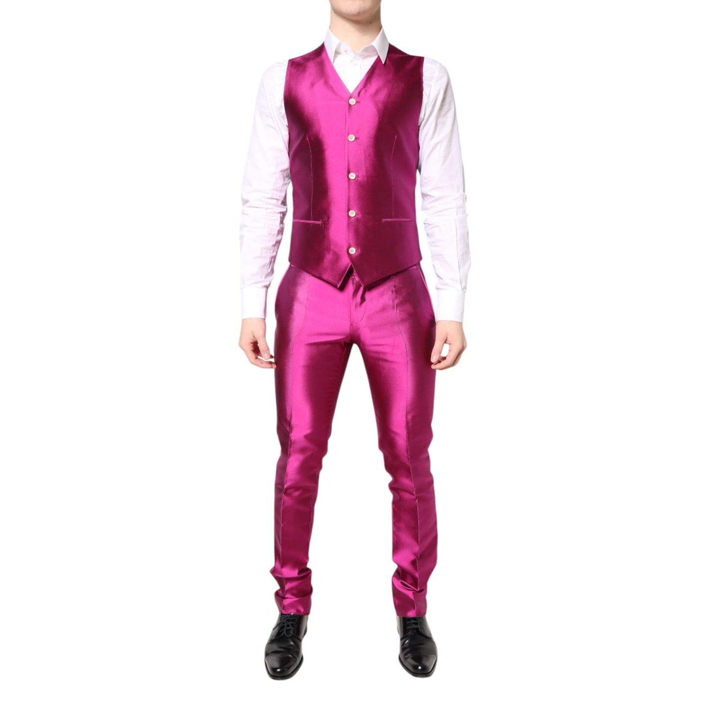 Dolce & Gabbana Pink SICILIA Double Breasted 3 Piece Suit