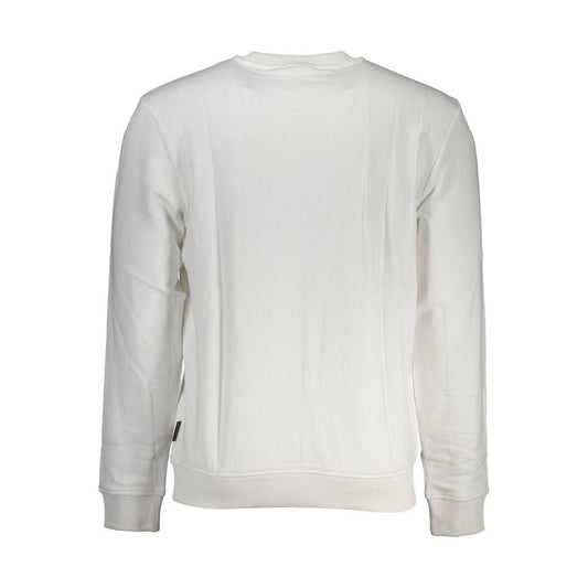 Napapijri White Cotton Men Sweater Napapijri Light Gray