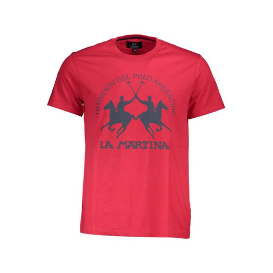 La Martina Red Cotton Men T-Shirt La Martina Maroon