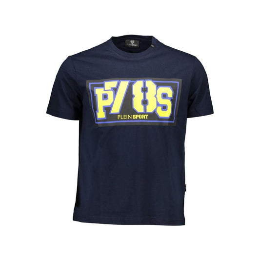 Plein Sport Blue Cotton Men T-Shirt Plein Sport Dark Slate Gray