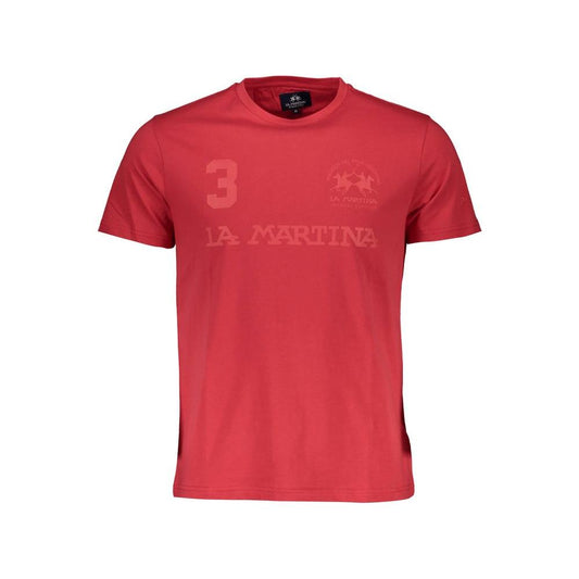 La Martina Red Cotton Men T-Shirt La Martina Maroon