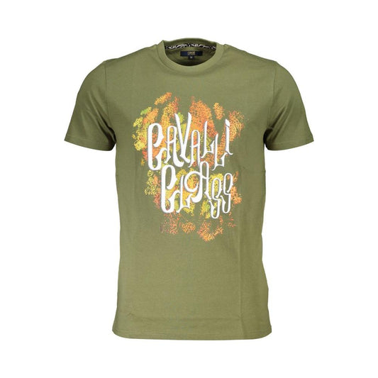 Cavalli Class Green Cotton T-Shirt Cavalli Class Dim Gray
