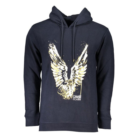 Cavalli Class Blue Cotton Men Sweater Cavalli Class Dark Slate Gray