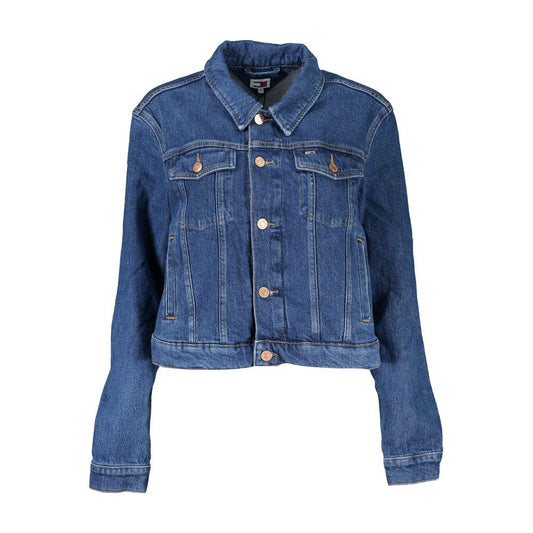 Tommy Hilfiger Blue Cotton Women Jacket Tommy Hilfiger Dark Slate Blue