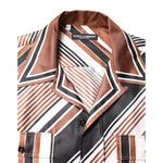 Dolce & Gabbana Multicolor Striped Silk Short Sleeves Shirt TSH87768-37