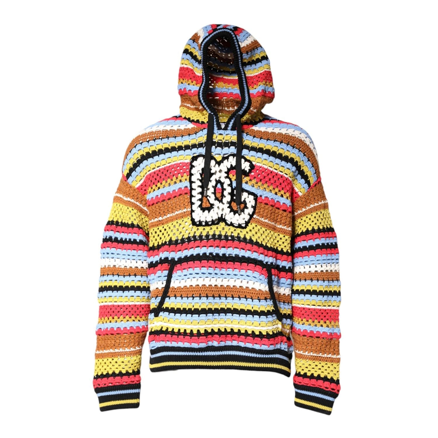 Dolce & Gabbana Multicolor Cotton Hooded Pullover Sweater