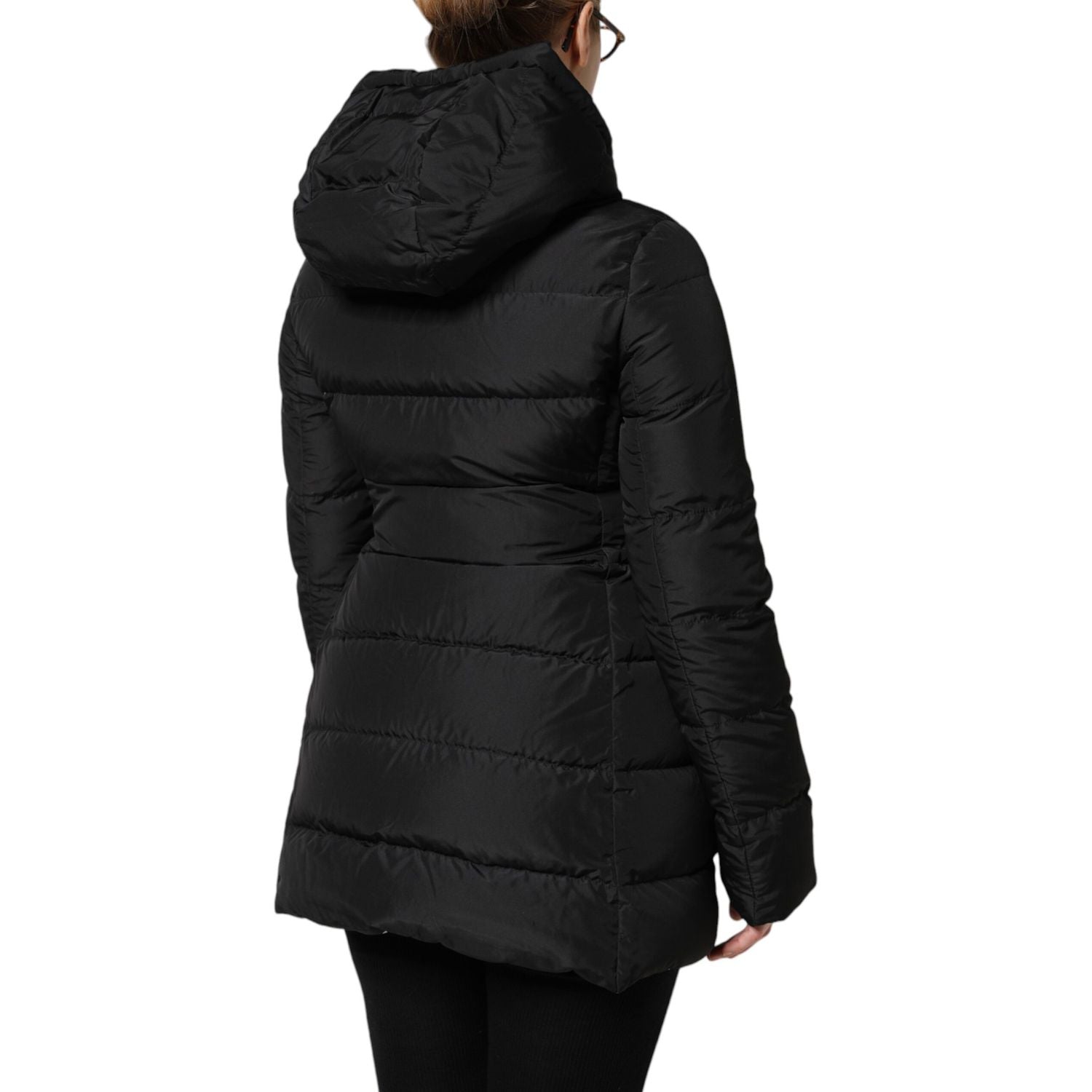 Dolce & Gabbana Black Puffer Hooded Zip Reversible Jacket
