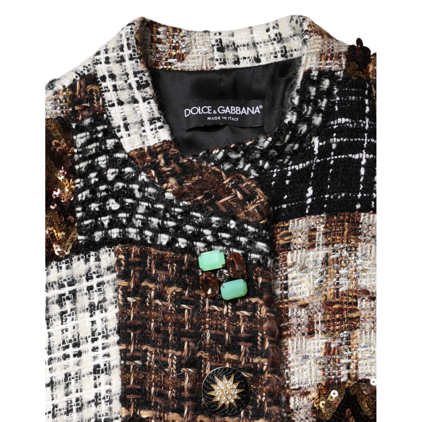 Dolce & Gabbana Multicolor Patchwork Button Down Jacket