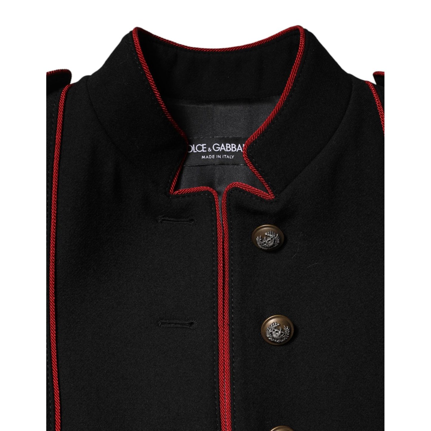 Dolce & Gabbana Black Wool Single Breasted Trench Coat Jacket