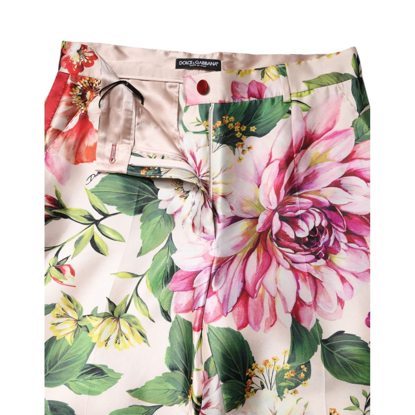 Dolce & Gabbana Multicolor Floral High Waist Straight Pants