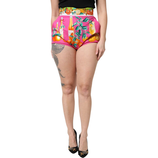 Dolce & Gabbana Pink Printed High Waist Hot Pants Shorts PAN76315-38