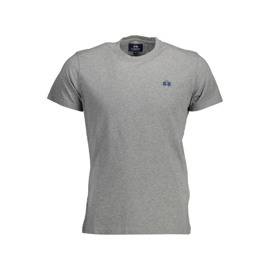 La Martina Gray Cotton Men T-Shirt