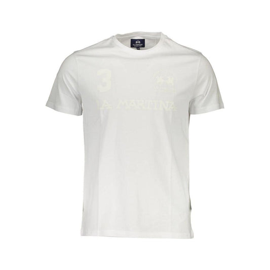 La Martina White Cotton Men T-Shirt