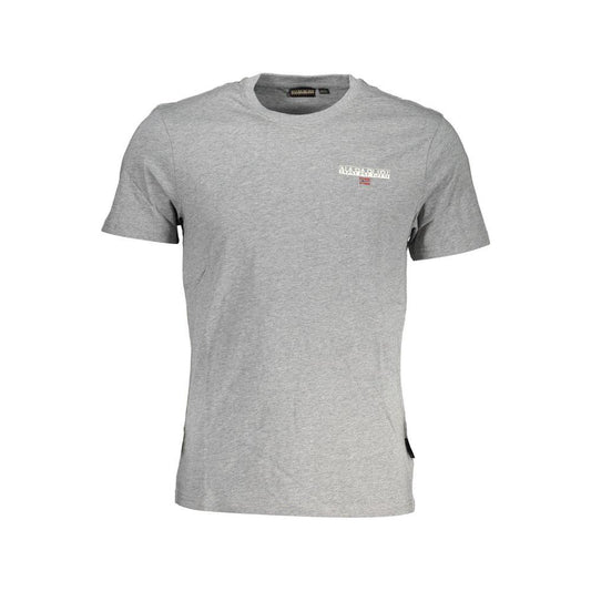 Napapijri Gray Cotton Men T-Shirt