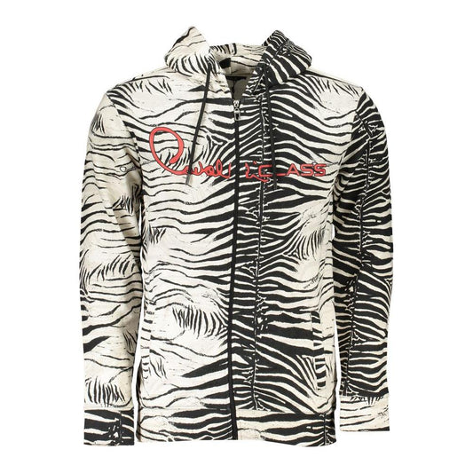 Cavalli Class White Cotton Mens Hooded Sweater