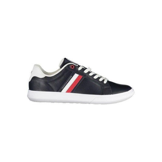 Tommy Hilfiger Sleek Blue Lace-Up Sneakers with Contrast Details