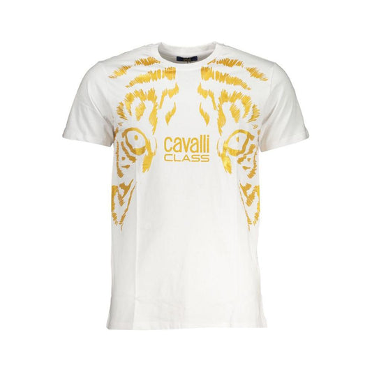 Cavalli Class White Cotton T-Shirt