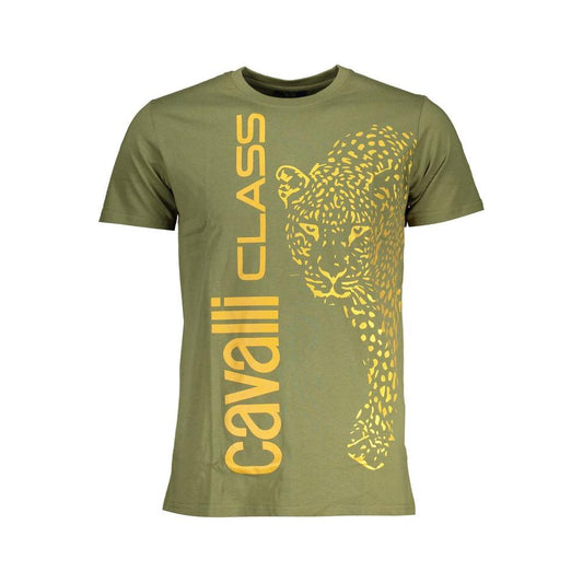 Cavalli Class Green Cotton T-Shirt