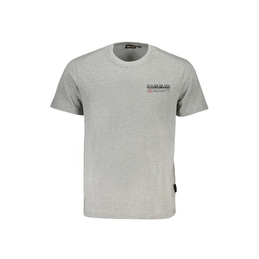 Napapijri Gray Cotton Men T-Shirt