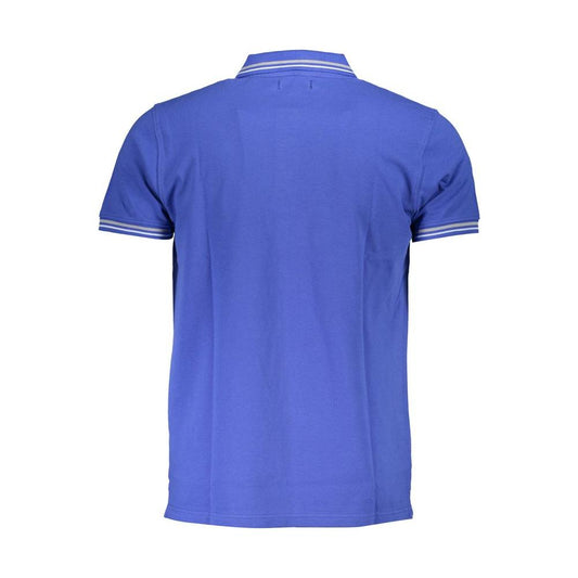 Cavalli Class Blue Cotton Polo Shirt