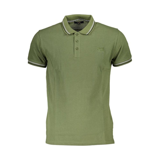 Cavalli Class Green Cotton Polo Shirt