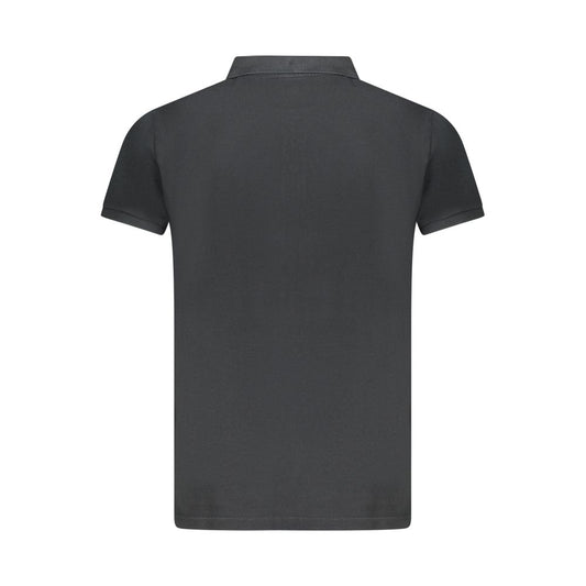 Back view of Norway 1963 black cotton men's polo shirt with classic design and timeless elegance, ideal for upscale casual occasions.