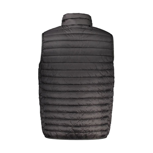 Back view of North Sails Black Polyamide Sleeveless Jacket featuring quilted design, buttoned external pockets, and internal pockets.