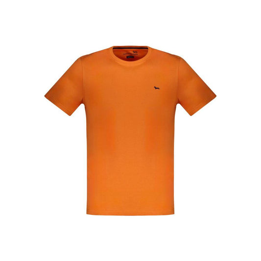 Harmont & Blaine orange cotton t-shirt, narrow fit, short sleeve, crew neck with embroidered logo.