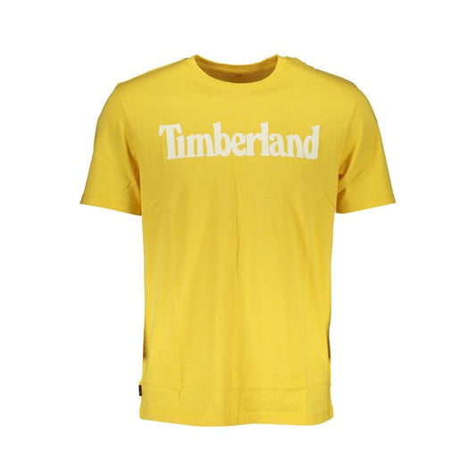 Timberland yellow cotton t-shirt with logo, regular fit, short sleeves, crew neck, made from 100% organic cotton.