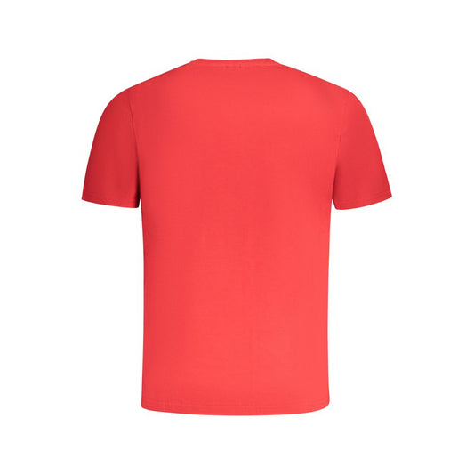North Sails red cotton men's T-shirt with crew neck, breathable and comfortable for a bold, stylish look.
