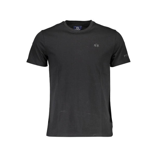 La Martina Black Cotton Men T-Shirt