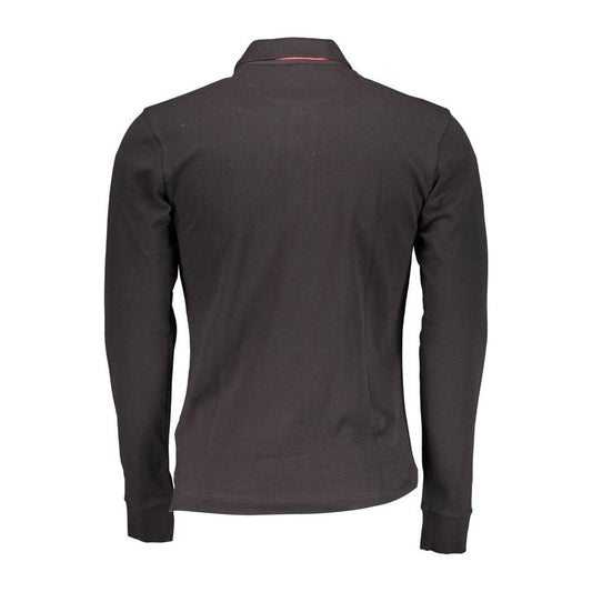 La Martina Black Cotton Men Polo Shirt