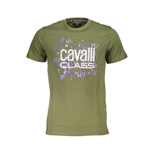 Cavalli Class Green Cotton T-Shirt