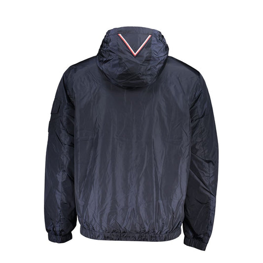 Tommy Hilfiger Chic Blue Hooded Sports Jacket with Contrast Details TO-27653-XS