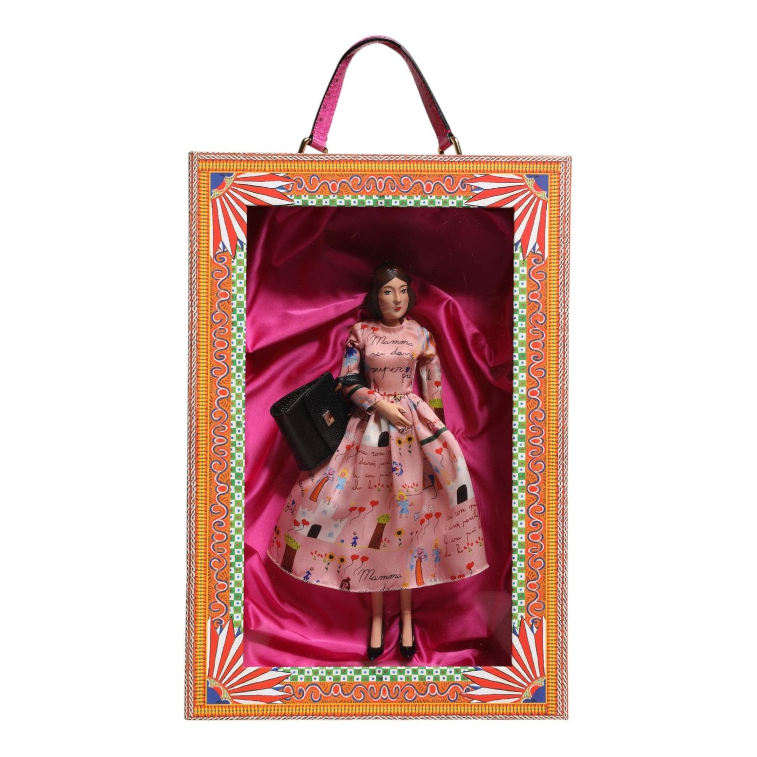Dolce & Gabbana Pink Dress Ceramic Porcelain Fashion Leather Sicily Dolls
