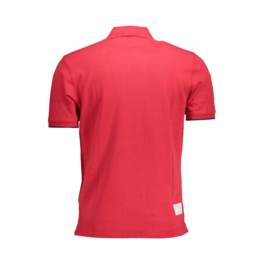 La Martina Red Cotton Men Polo Shirt