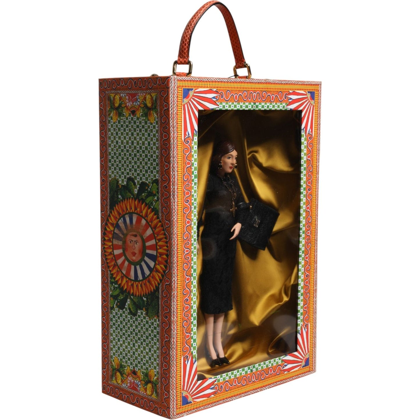 Dolce & Gabbana Black Dress Ceramic Porcelain Fashion Leather Sicily Dolls