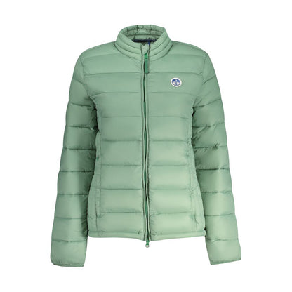 North Sails Green Polyamide Jackets & Coat with long sleeves, zip closure, and logo application, featuring two external pockets.